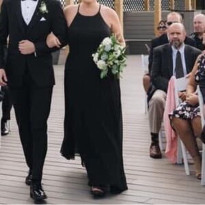 Azazie Black Halter Maxi Dress